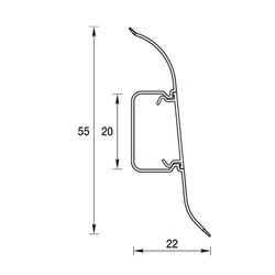 Плинтус Ideal Классик, с кабель-каналом, дуб мокко, 55 мм (2,2 м)
