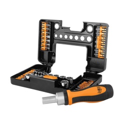 Отвертка реверсивная Варяг 86071 с набором бит и головок (38 предметов)