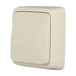 Выключатель о/у Alfa ВА10-113-01, 1 клавиша, б/инд, слоновая кость