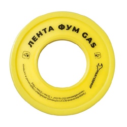 Лента ФУМ для газа малая 12х0,075 мм х 10м, 0.3 г/см3, Эконом, желтая