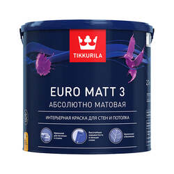 Краска интерьерная Tikkurila/Tikkivala Euro Matt 3 основа А глубоко матовая (2,7 л)