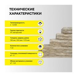 Плита Vetonit Теплый Дом 1170х610х100 мм, 7 шт