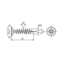 Саморез ШУЖ SWFS 2,5х20 (1000 шт)
