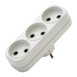 Разветвитель 3 гнезда, А203, б/з, 6А, плоский