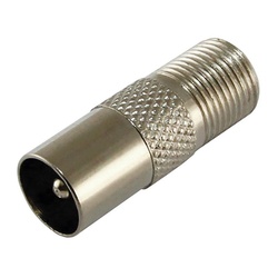 Переходник гнездо F-штекер TV, металл