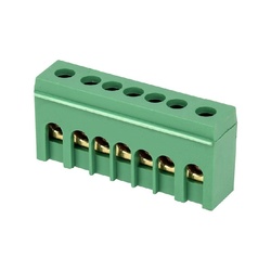 Шина "N" нулевая в изол. оболочке на DIN-рейку 100А, 6х9мм (7 отв.)