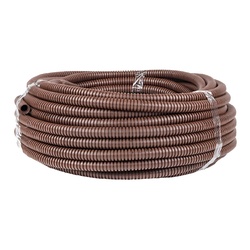 Труба гофрированная ПВХ легкая с зондом, d=16 мм, темное дерево (25 п.м.)