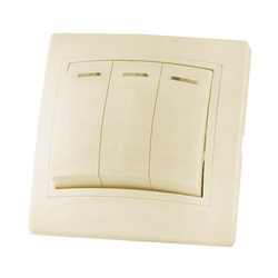 Выключатель с/у Таймыр SQ1814-0106, 3 клавиши, с/инд, слоновая кость