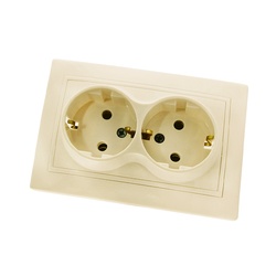 Розетка с/у Таймыр SQ1814-0114, 2 гнезда, с/з, слоновая кость