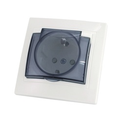 Розетка с/у Таймыр SQ1814-0019, 1 гнездо, с/з, з/ш и крышкой, IP44, белая