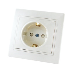 Розетка с/у Таймыр SQ1814-0016, 1 гнездо, с/з, з/ш, белая