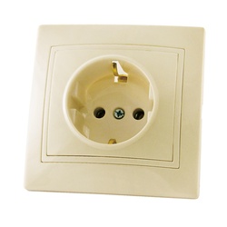 Розетка с/у Таймыр SQ1814-0112, 1 гнездо, с/з, слоновая кость