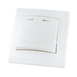 Выключатель с/у Таймыр SQ1814-0005, 2 клавиши, с/инд, белый