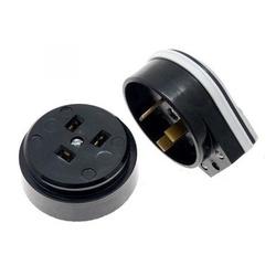 Разъем для плит РШ-ВШ (розетка+вилка) 32А, 230В, 2Р+РЕ, о/у, черный