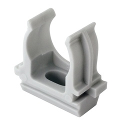 Держатель-клипса для труб d=20 мм, серый (10 шт.)