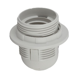 Патрон E27 термостойкий пластик люстровый с прижимным кольцом 4А, 230В