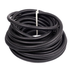 Труба гофрированная ПНД легкая с зондом, d=25 мм, черная (50 п.м.)