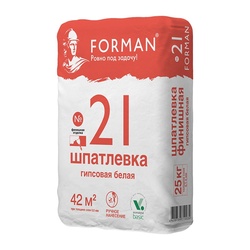 Шпаклевка гипсовая финишная Форман 21 от 0,2 мм, 25 кг