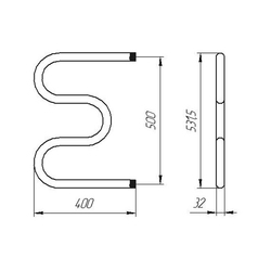 Полотенцесушитель М-образный, 500х400 мм, НР 1"