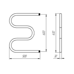 Полотенцесушитель М-образный, 600х500 мм, НР 1"