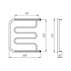 Полотенцесушитель водяной Фокстрот (ПМ-образный), 600х600 мм, НР 1"
