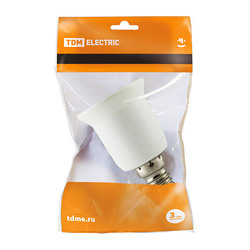 Переходник E14-E27 полипропилен, 230В, белый