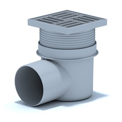 Трап Ани Пласт горизонтальный d=110 мм 150х150 мм, регулируемый