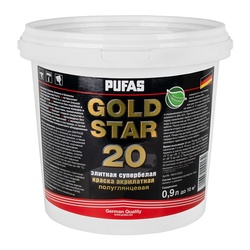 Краска акрилатная Pufas Gold Star 20 основа А полуматовая (0,9 л)