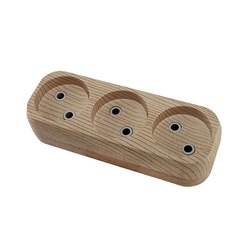 Колодка 3 гнезда, б/з, 10А, светлое дерево