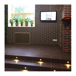 Ступень клинкерная плитка Керамин Амстердам 4, коричневая, 298х298х8 мм