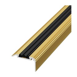 Порог угл. с ПВХ встав. Лука, золото анод. (0,9 м х 20,8 мм х 35 мм)
