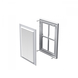 Решетка разъемная НашВент 251х182 мм МВ 125с, с москитной сеткой