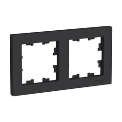 Рамка 2-х постовая AtlasDesign ATN001002, универсальная, карбон