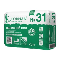 Наливной пол Форман 31 для первоначального выравнивания, 20 кг