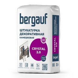 Штукатурка декоративная Bergauf Crystal 2.0, камешковая, зерно 2 мм, 25 кг