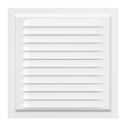 Решетка Era МЭ 200х200 мм, с москит. сеткой, металл белая