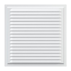 Решетка Era МЭ 300х300 мм, с москит. сеткой, металл белая