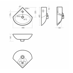 Раковина Sanita Веер, 360х360х165