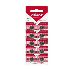 Батарейка алкалиновая Smartbuy, тип LR44/AG13, 1,5 В (10 шт)