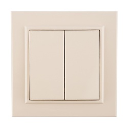 Выключатель с/у Минск ERV10-023-20, 2 клавиши, б/инд, бежевый