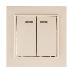 Выключатель с/у Минск ERV10-123-20, 2 клавиши, с/инд, бежевый