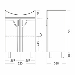 Тумба для ванной комнаты Sanita Идеал, 520х330х820 мм