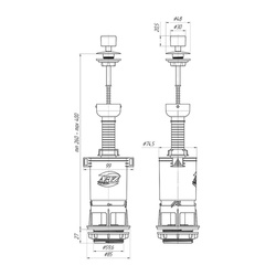 Арматура для бачка унитаза Ани Пласт WC4050M, шток, боковой подвод
