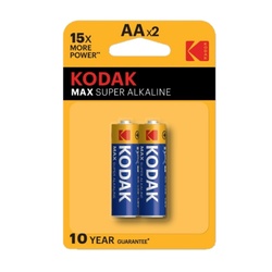 Батарейка алкалиновая Kodak, тип LR6/АА, 1,5В (2 шт)