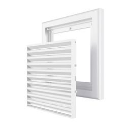 Решетка разъемная НашВент 154х154 мм МВ 100с, с москитной сеткой