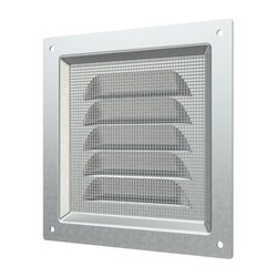 Решетка Era МЦ 125х125 мм, с москитной сеткой, металл оцинк.