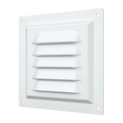 Решетка Era МЭ 125х125 мм, с москит. сеткой, металл белая