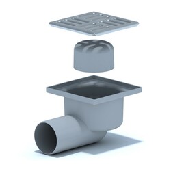 Трап Ани Пласт горизонтальный d=50 мм 100х100 мм, не регулируемый гидрозатвор