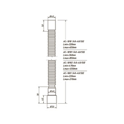 Труба гофрированная Orio АС-1010, 40х40/50мм L=650 мм