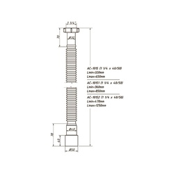 Труба гофрированная Orio АС-1015, 1 1/4"х40/50мм L=650 мм
